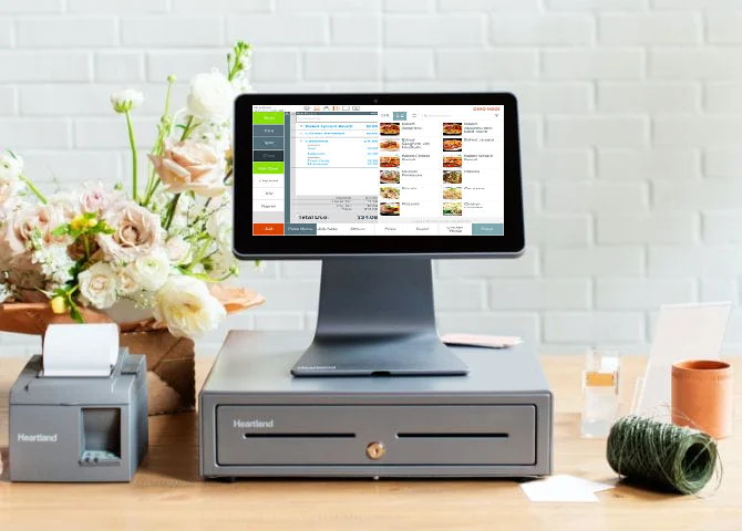POS Bundle Solution | 13" Touch Terminal – Receipt Printer - Cash Drawer –- Heartland Restaurant Essentials Software (cloud-base w/offline mode)