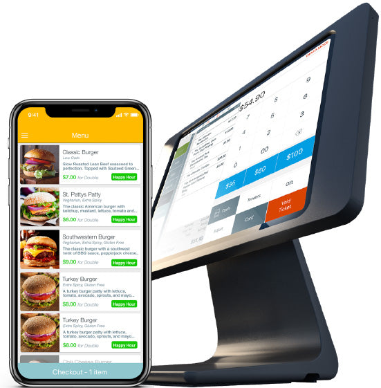 Restaurant Point of Sale System - Includes Touchscreen PC, POS Software, Receipt Printer, Cash Drawer, Credit Card Swipe Reader, and Kitchen Printer